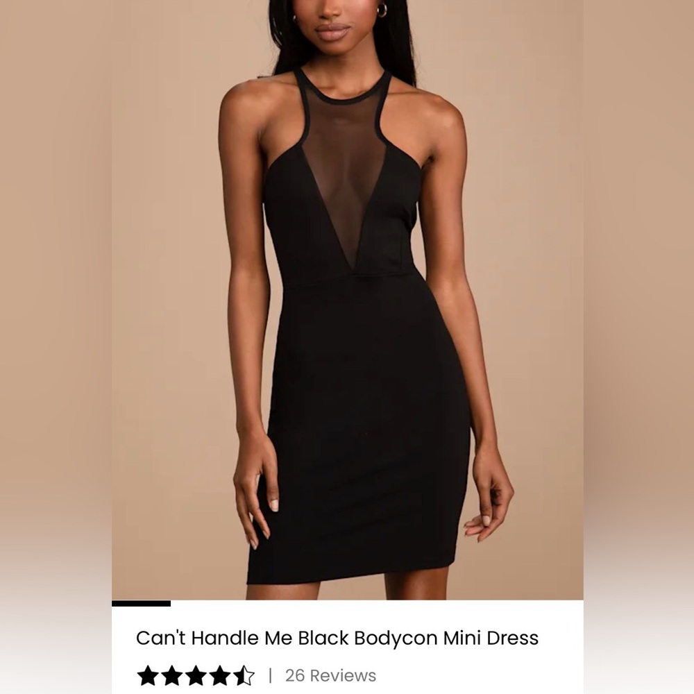 Lulu's Black Mesh Backless Dress